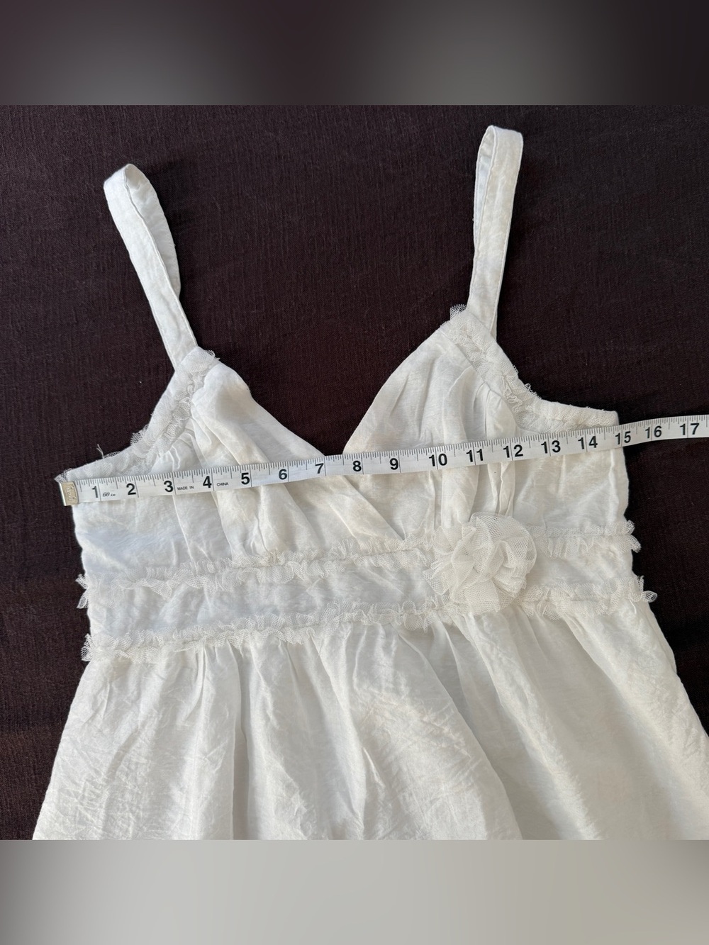 Y2K Mine White Babydoll Mini Dress Tulle Coquette Fairycore M - Picture 6 of 11